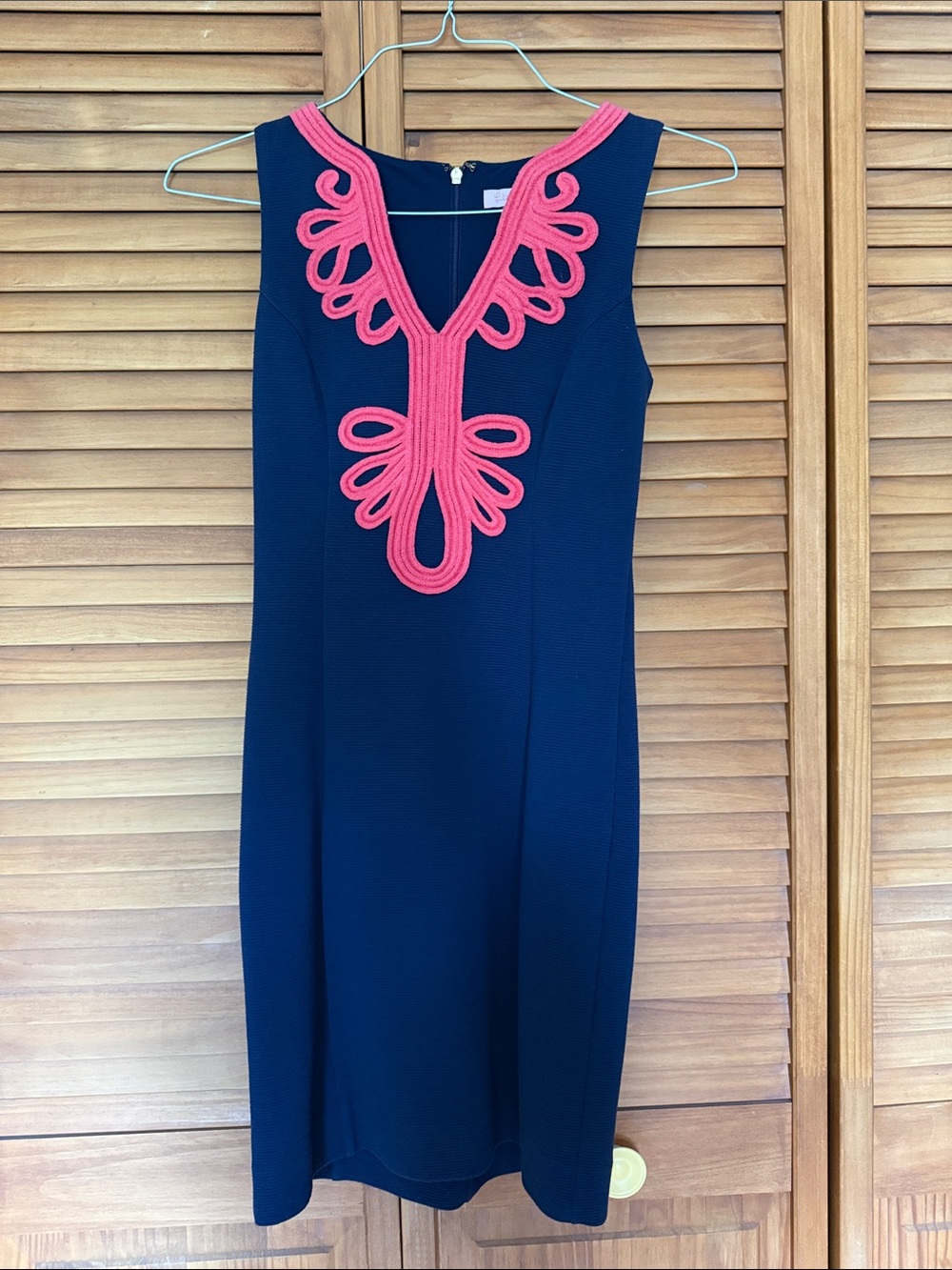 Lilly Pulitzer Navy Dress with Pink Trim - Elegant Sleeveless Shift